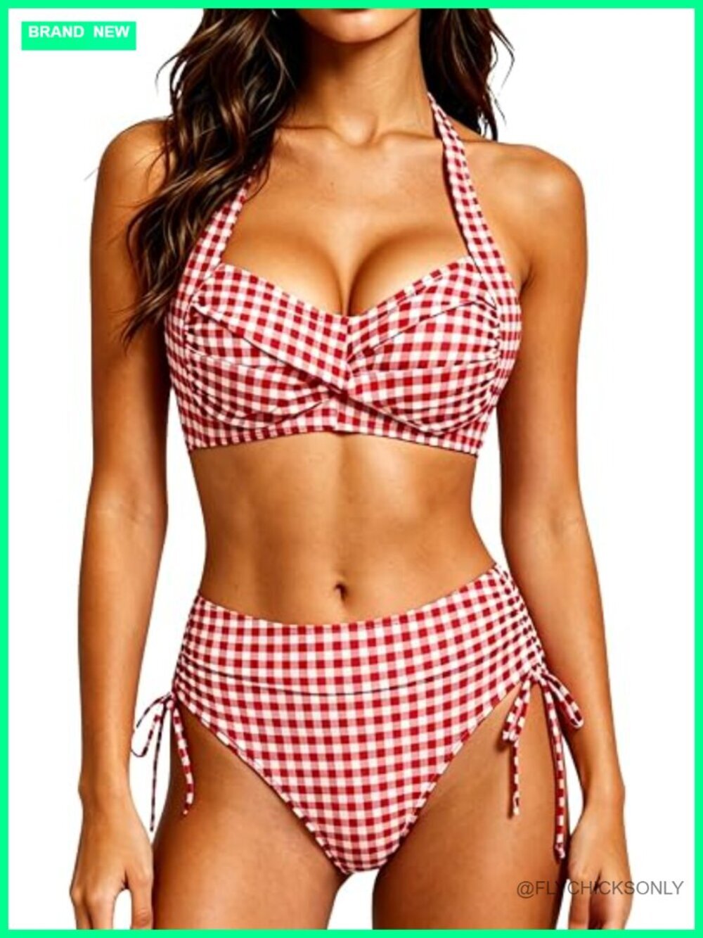 High Waisted Bikini Set 2 Piece Retro Swimsuit Tummy Control